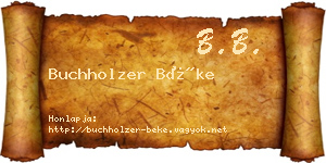 Buchholzer Béke névjegykártya